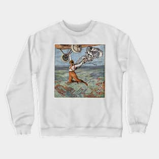 Parachute jump, illustration (C048/3411) Crewneck Sweatshirt